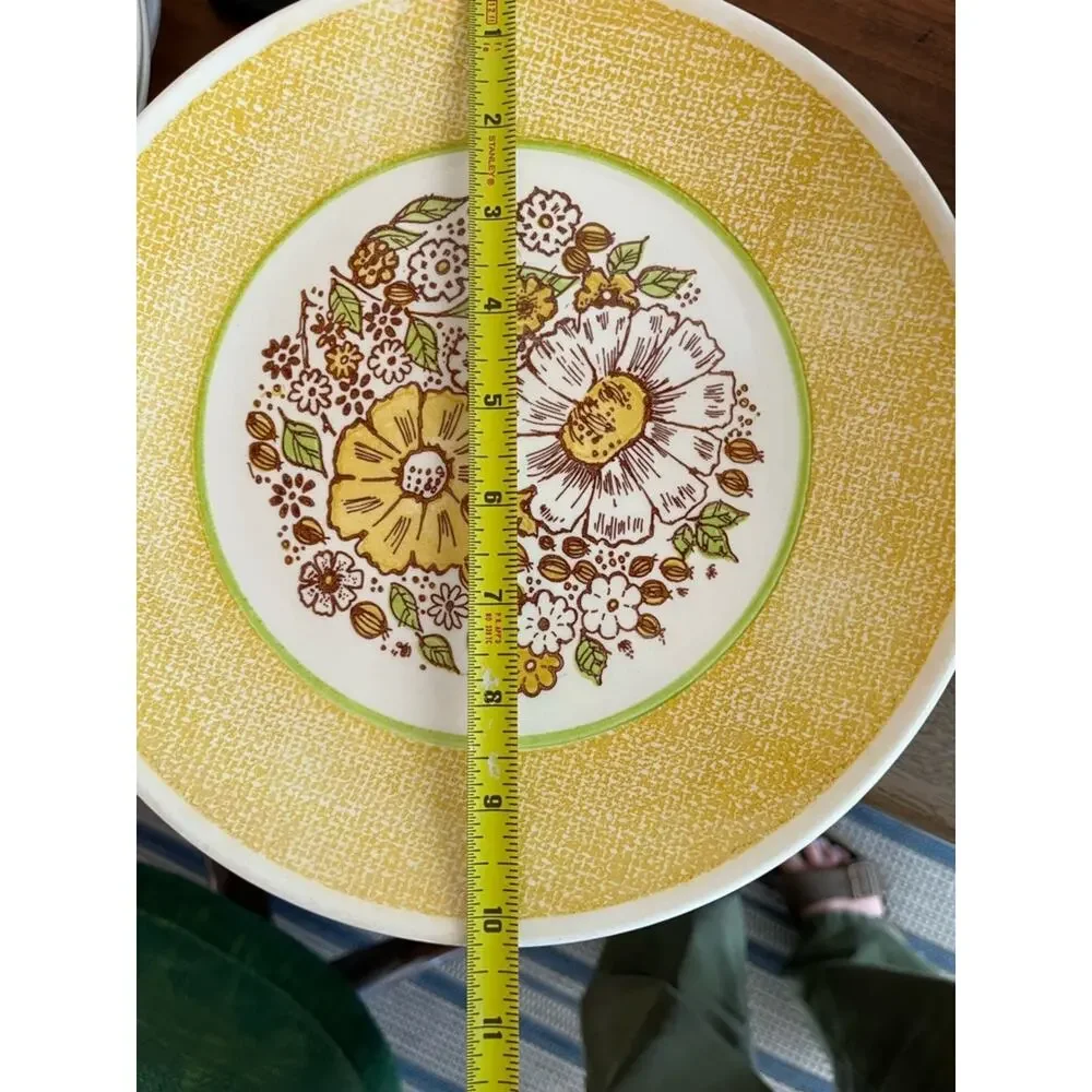 Vintage Taylor Smith & Taylor Dinner Plate Nosegay Pattern Yellow Flowers USA